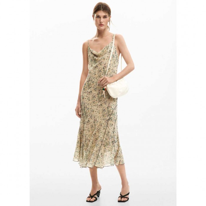 DESIGUAL Wild midi dress BEIGE