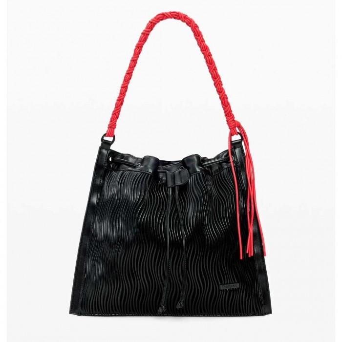 DESIGUAL Medium embossed backpack BLACK