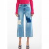 DESIGUAL Crochet Patch Denim Trousers BLUE DESIGUAL Crochet Patch Denim Trousers BLUE