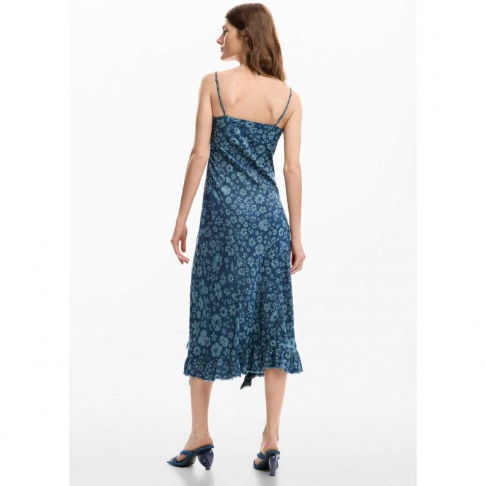 DESIGUAL Denim ruffle dress BLUE