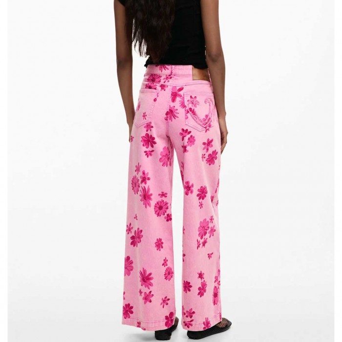 DESIGUAL Jeans trousers flowers PINK