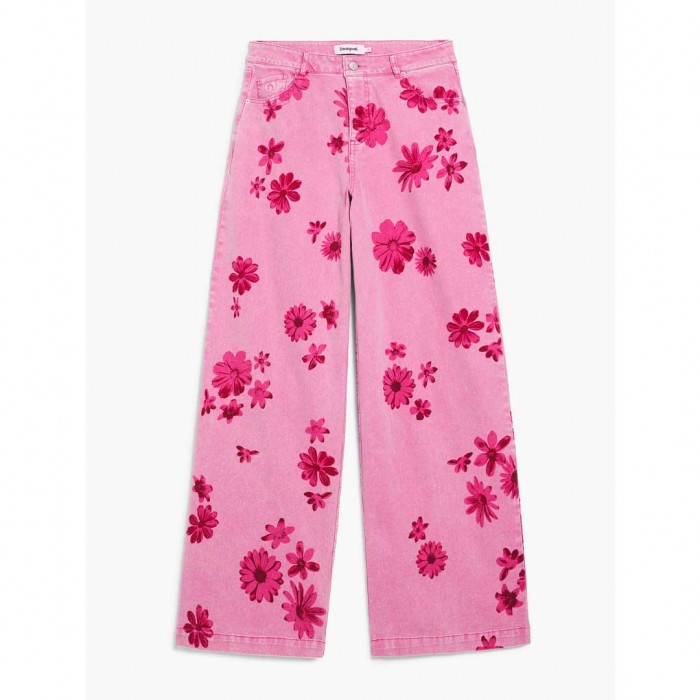 DESIGUAL Jeans trousers flowers PINK