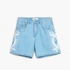 DESIGUAL Embroidered denim bermuda LIGHT BLUE
