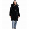 DESIGUAL Long padded coat with belt BLACK