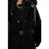 DESIGUAL Long padded coat with belt BLACK