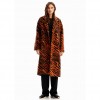 DESIGUAL  Long wool zebra coat ORANGE