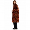 DESIGUAL  Long wool zebra coat ORANGE