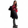 DESIGUAL Patchwork padded coat BLACK