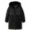 DESIGUAL Patchwork padded coat BLACK