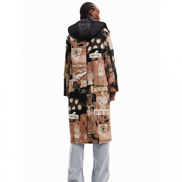 DESIGUAL Coat with Detachable Inner Vest “Papier” BEIGE