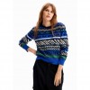 DESIGUAL Short border pullover BLUE