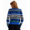 DESIGUAL Short border pullover BLUE