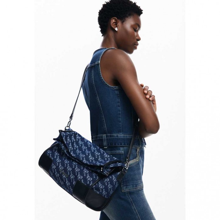 DESIGUAL logo handbag BLUE