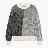 DESIGUAL Ribbed sweater BLACK/WHITE