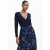 DESIGUAL Combined midi dress BLUE