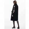 DESIGUAL Coat with printed sleeves BLACK