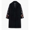 DESIGUAL Coat with printed sleeves BLACK