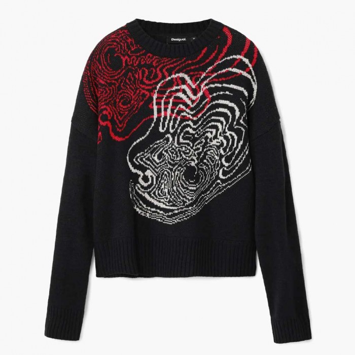 DESIGUAL Wave knit sweater M. Christian Lacroix BLACK