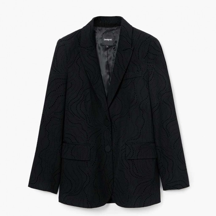 DESIGUAL Laser-cut blazer BLACK