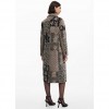 DESIGUAL Long patch coat BLACK/BEIGE