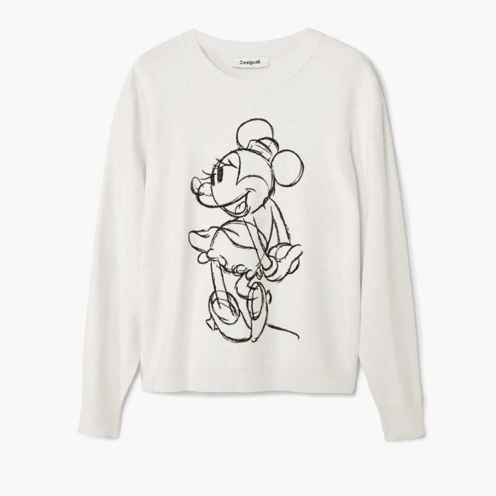 DESIGUAL Minnie Mouse Sweater WHITE