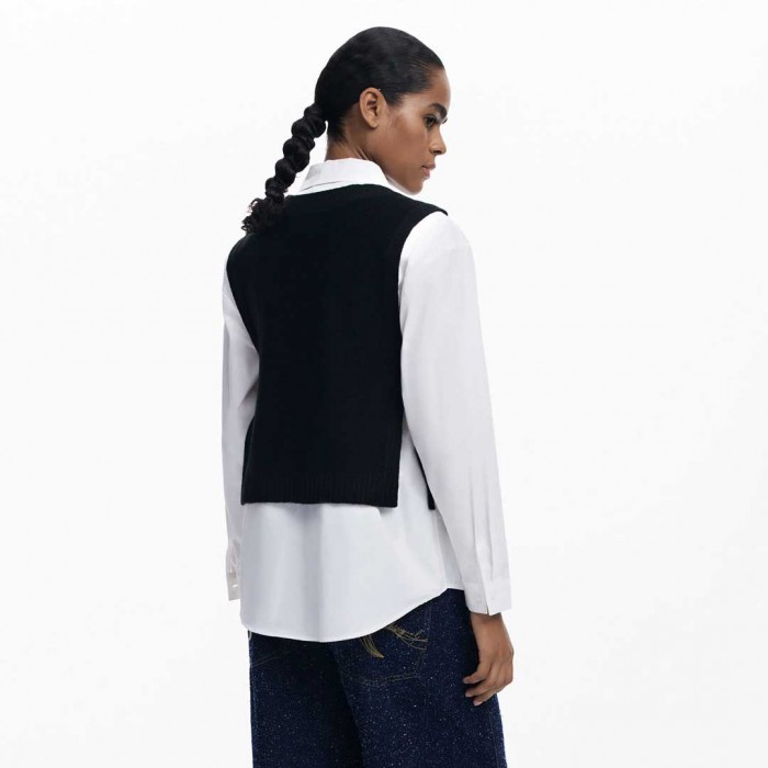 DESIGUAL WOMAN PULLOVER CHALECO BLACK