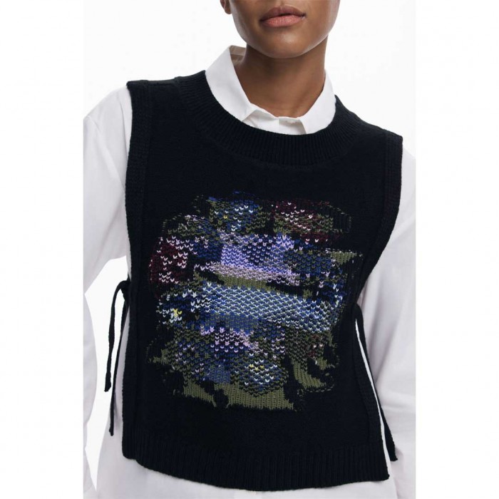 DESIGUAL WOMAN PULLOVER CHALECO BLACK