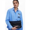 DESIGUAL Medium Mickey™ faux leather flap bag BLACK