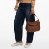 DESIGUAL Medium embroidered faux leather bag BROWN