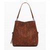 DESIGUAL Medium embroidered faux leather bag BROWN