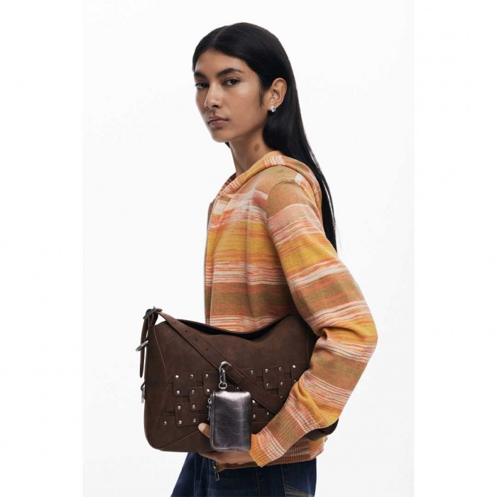 DESIGUAL WOMAN BAG NEWPATCH DARK BROWN