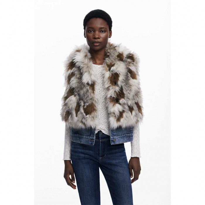 DESIGUAL WOMAN Denim fur vest MULTI