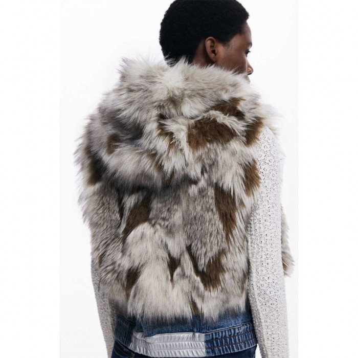 DESIGUAL WOMAN Denim fur vest MULTI