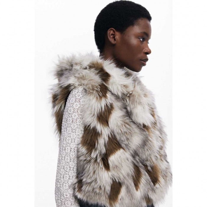 DESIGUAL WOMAN Denim fur vest MULTI