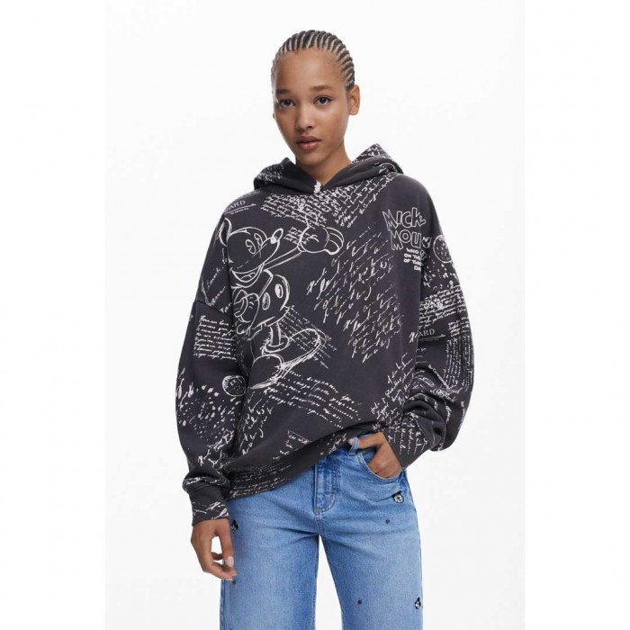 DESIGUAL WOMAN HOODIE MICKEY GREY