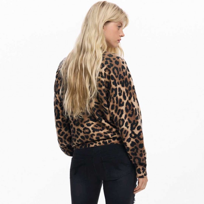 DESIGUAL WOMAN PULLOVER MINNIE LEOPAR