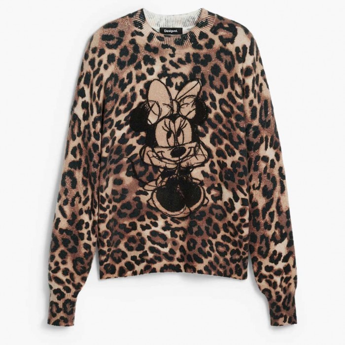DESIGUAL WOMAN PULLOVER MINNIE LEOPAR