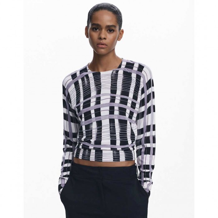 DESIGUAL WOMAN PULLOVER STRIPE NORUEGA WHITE/BLACK