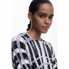DESIGUAL WOMAN PULLOVER STRIPE NORUEGA WHITE/BLACK