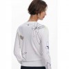 DESIGUAL Fine sweater with floral strokes WHITE