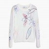DESIGUAL Fine sweater with floral strokes WHITE