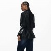 DESIGUAL Embossed faux leather poncho BLACK