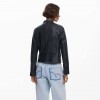 DESIGUAL Jacket with worn leather effect BLACK