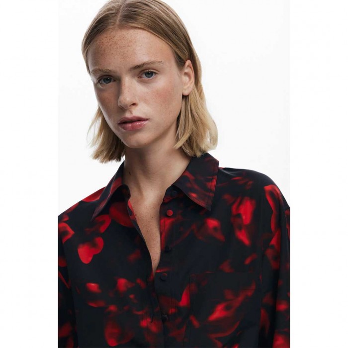 DESIGUAL WOMAN LONG DRESS PLISADO BLACK/RED