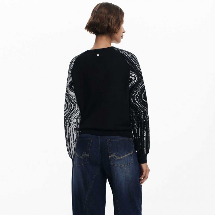 DESIGUAL WOMAN-PULLOVER KODIAK BLACK/WHITE DESIGUAL WOMAN-PULLOVER KODIAK BLACK/WHITE