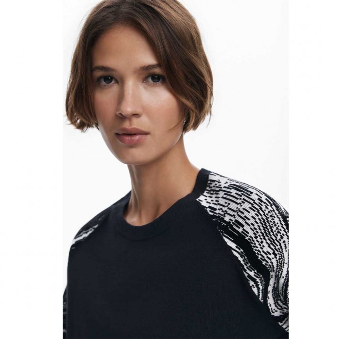 DESIGUAL WOMAN-PULLOVER KODIAK BLACK/WHITE