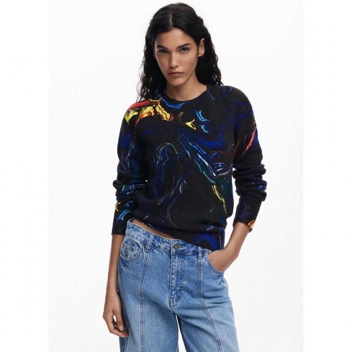 DESIGUAL WOMAN PULLOVER LACROIX BLACK