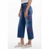 DESIGUAL Embroidered culotte jeans BLUE