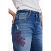 DESIGUAL Embroidered culotte jeans BLUE