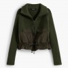 DESIGUAL WOMAN Zipper sweater with pockets GREEN DESIGUAL WOMAN Zipper sweater with pockets GREEN